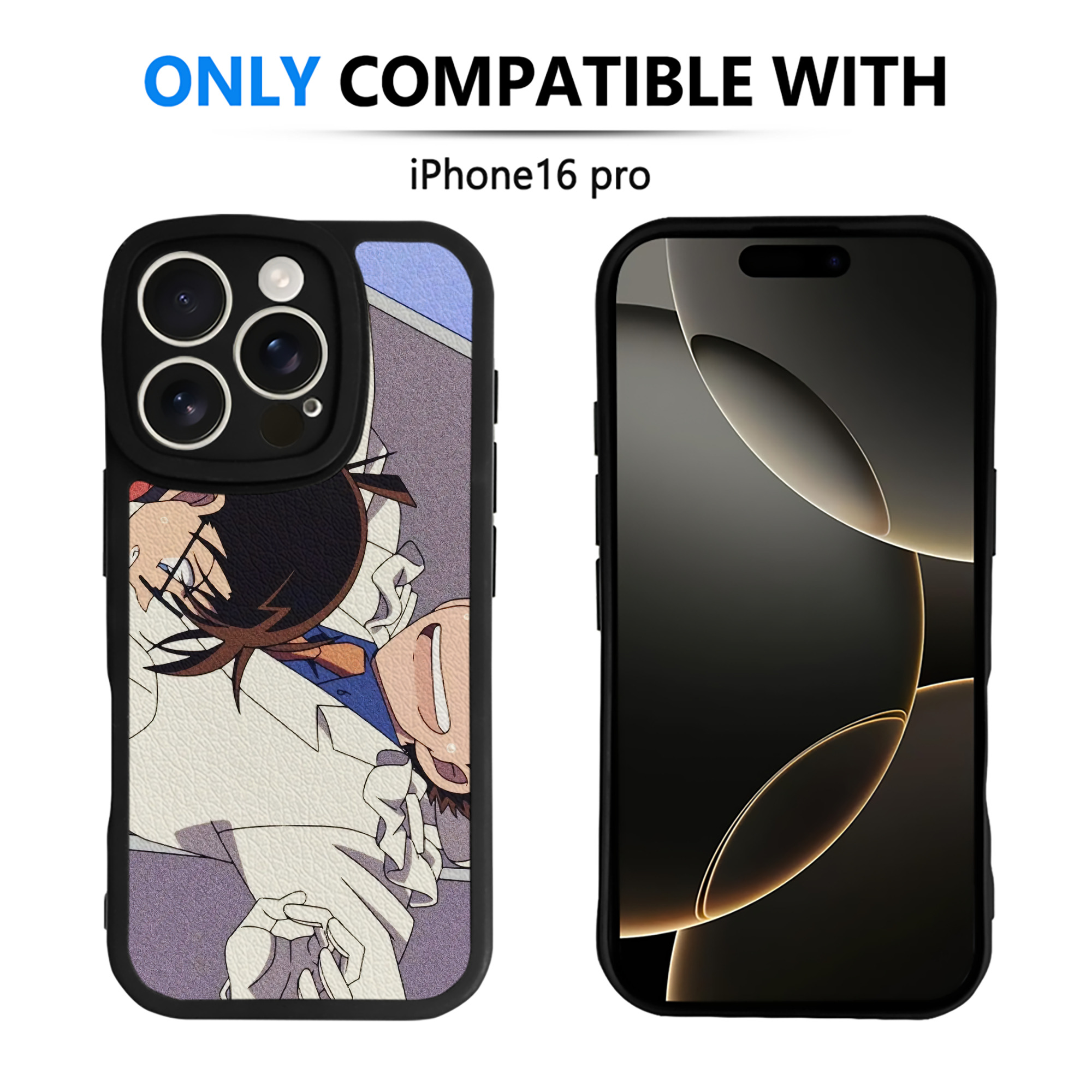 （画像用） 名探偵コナン Detective Conan 【iPhone 16シリーズ対応】シリコンスマホケース（レザー調） 材質：シリコン